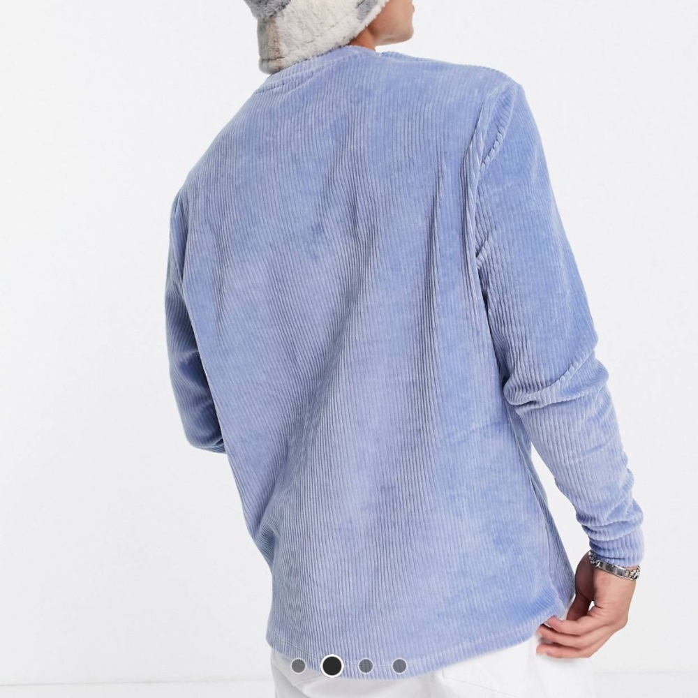 Blue ribbed oversized long sleeve